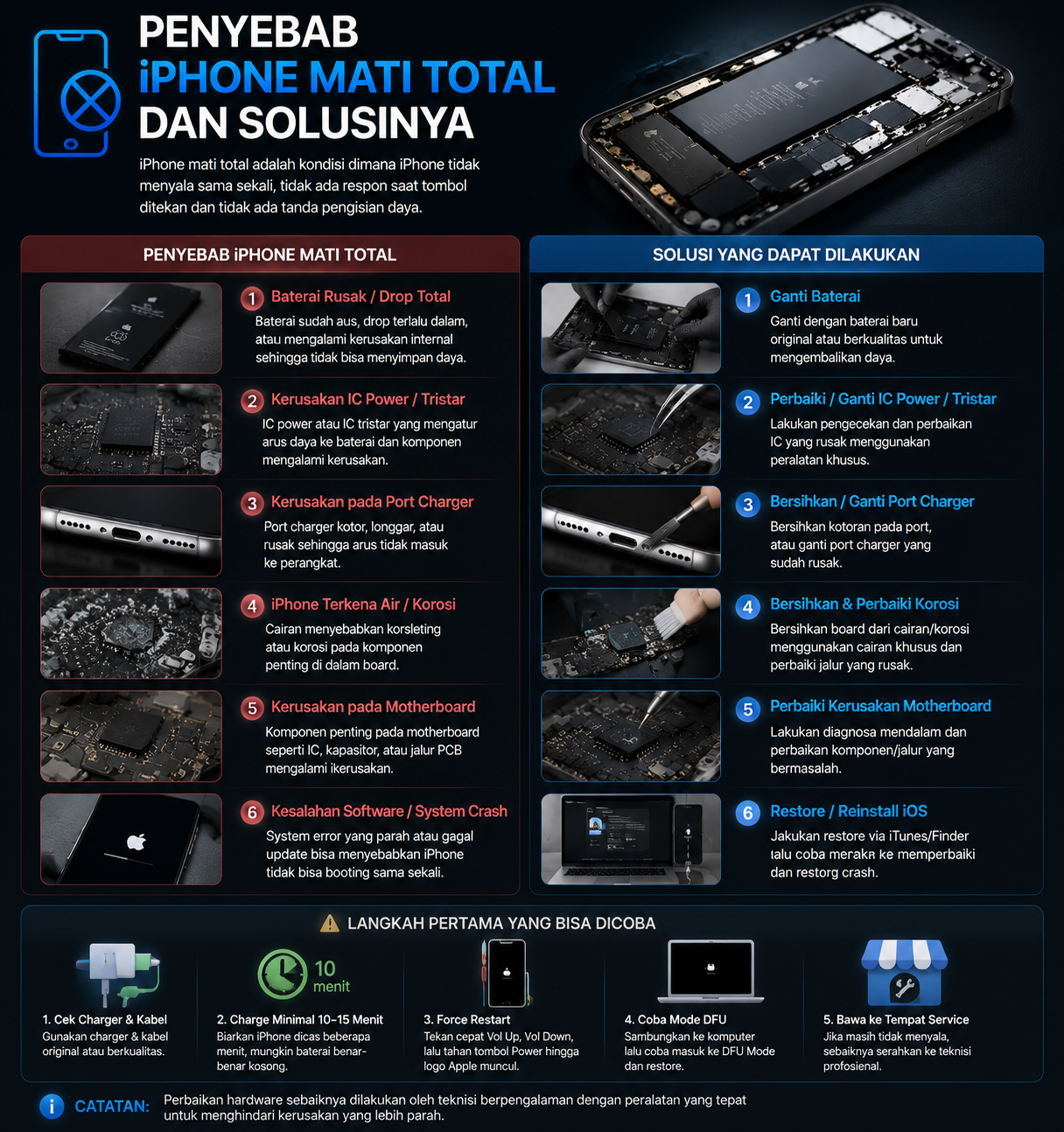 Penyebab iPhone Mati Total dan Solusinya